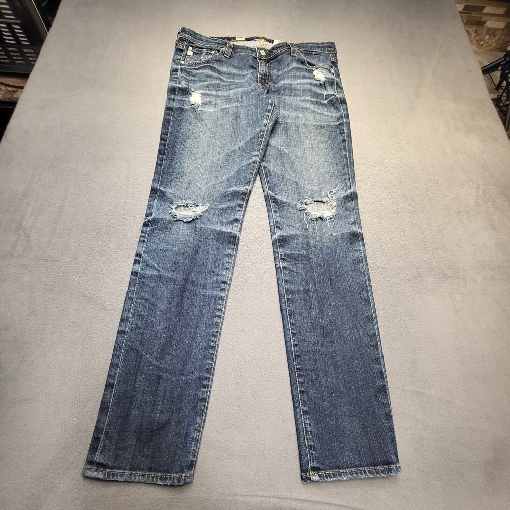 AG Adriano Goldscmied Pants Womens 32 Blue Cigarette Stilt Stretch Denim